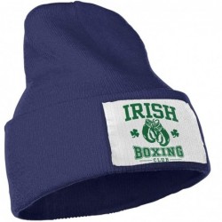 Skullies & Beanies Women & Men Irish Boxing Winter Warm Beanie Hats Stretch Skull Ski Knit Hat Cap - Navy - CW18NA3S2QA $30.65