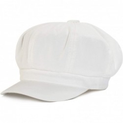 Newsboy Caps Summer Newsboy Cap Women 100% Cotton Plain Blank 8 Panel Gatsby Apple Cabbie Cap Hat - 03 White - CP18TWN2452 $1...