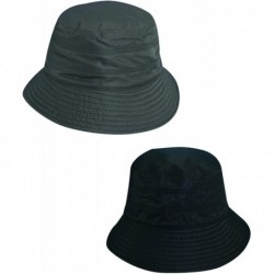 Bucket Hats Classico Women's Tapered Water Repellent Rain Hat (Pack of 2) - Charcoal/Black - CR11UIV9CRF $50.97