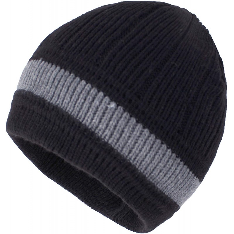 Skullies & Beanies Winter Slouchy Beanie for Men Soft Knitting Hats Warm Outdoor Toboggan Ski Skull Cap - Black - C918H838M47...