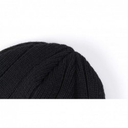 Skullies & Beanies Winter Slouchy Beanie for Men Soft Knitting Hats Warm Outdoor Toboggan Ski Skull Cap - Black - C918H838M47...