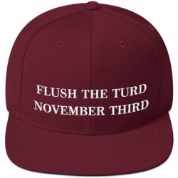 Baseball Caps Flush The Turd November Third Hat (Embroidered Wool Blend Cap) Anti Donald Trump - Maroon - CM18XUSHW2Z $56.54