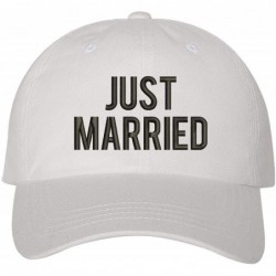 Baseball Caps Just Married Baseball Hat - Bachelor Hats - Groom Honeymoon Caps - White - C1195WDNXZQ $31.79