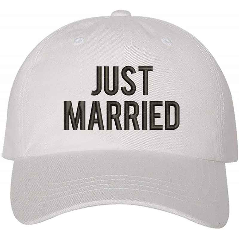 Baseball Caps Just Married Baseball Hat - Bachelor Hats - Groom Honeymoon Caps - White - C1195WDNXZQ $25.78