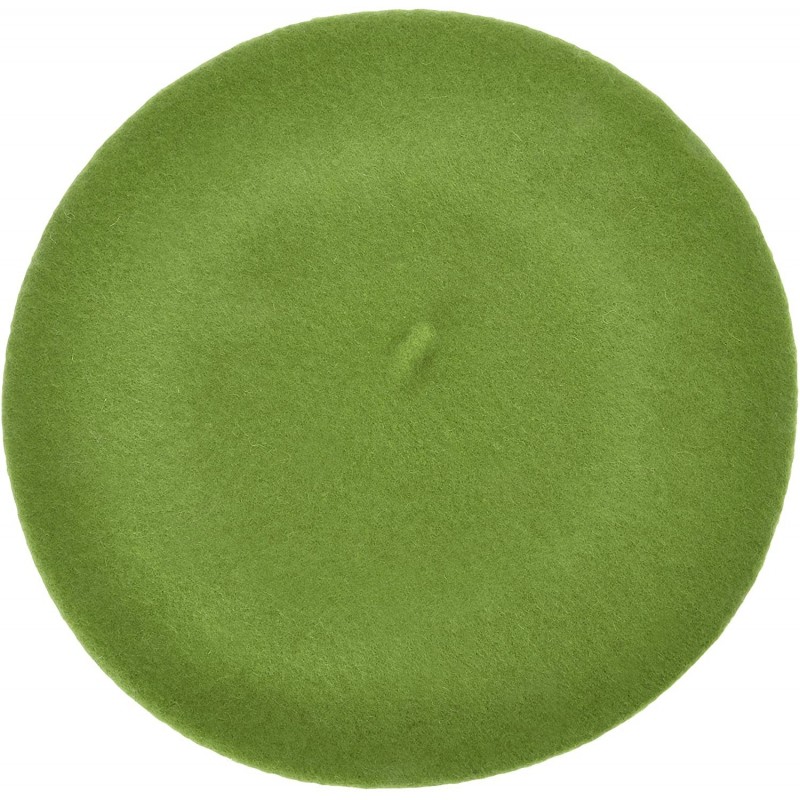 Berets Wool French Beret Hat Solid Color Beret Cap for Women Girls - Light Green - CO18E2NULE9 $17.78