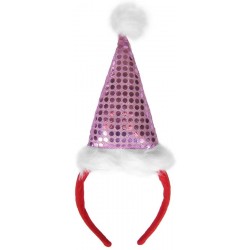 Headbands Purple Sequin Santa Hat Headband - Holiday Xmas Christmas Costume Party - CY113OMVERB $17.92