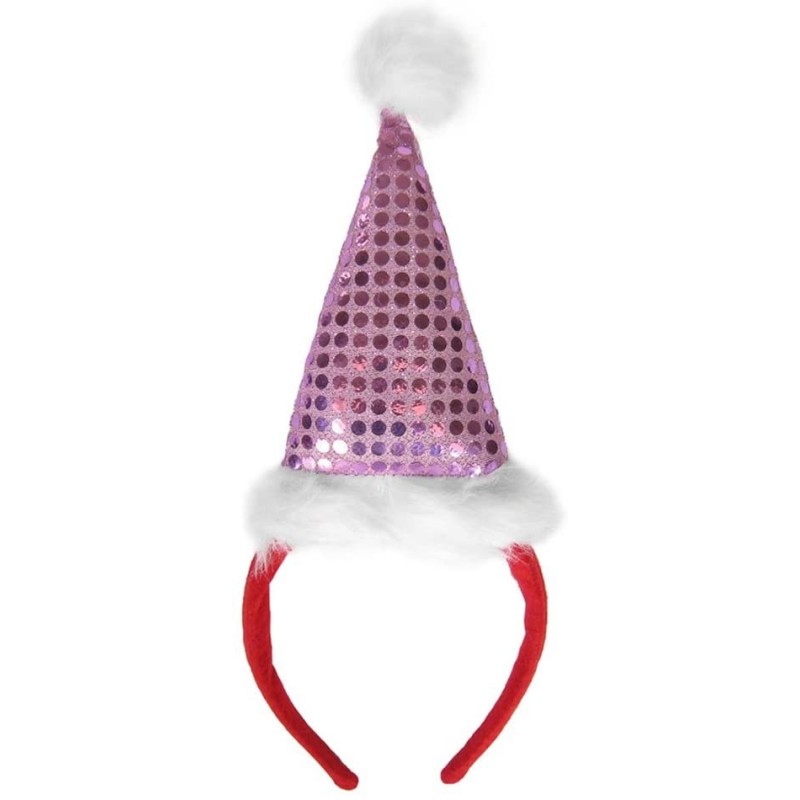 Headbands Purple Sequin Santa Hat Headband - Holiday Xmas Christmas Costume Party - CY113OMVERB $12.35