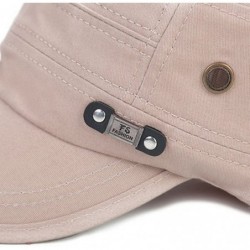 Baseball Caps Solid Brim Flat Top Cap Army Cadet Classical Style Military Hat Peaked Cap - Black - CJ17YHXE84I $19.58