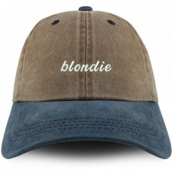 Baseball Caps Blondie Embroidered Pigment Dyed Unstructured Cap - Khaki Navy - CH18D4E40Q0 $39.39
