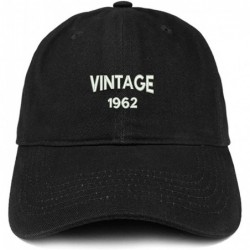 Baseball Caps Small Vintage 1962 Embroidered 58th Birthday Adjustable Cotton Cap - Black - CZ18C6RUROY $32.23