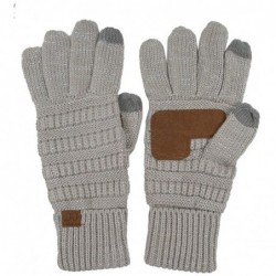 Skullies & Beanies 3pc Set Trendy Warm Chunky Soft Stretch Cable Knit Beanie Scarves Gloves Set - Metallic Silver - CS187GMMK...