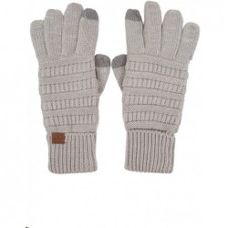 Skullies & Beanies 3pc Set Trendy Warm Chunky Soft Stretch Cable Knit Beanie Scarves Gloves Set - Metallic Silver - CS187GMMK...