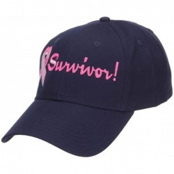 Baseball Caps Breast Cancer Survivor Embroidered Cotton Cap - Navy - CV126E5T9R1 $31.40