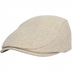 Newsboy Caps Ivy Cap Straw Weave Linen-Like Cotton Cabbie Newsboy Hat MZ30038 - Beige - CF18R35IU85 $31.03