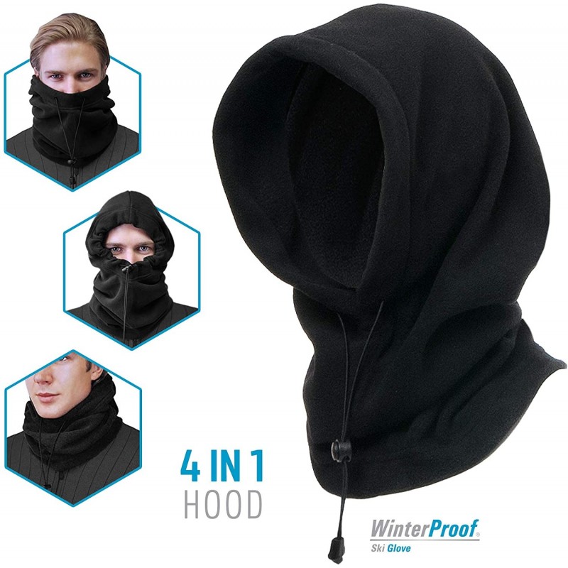 4 in 1 Full Face Hood for Adults- Fleece Balaclava- Ski Mask Hoodie ...