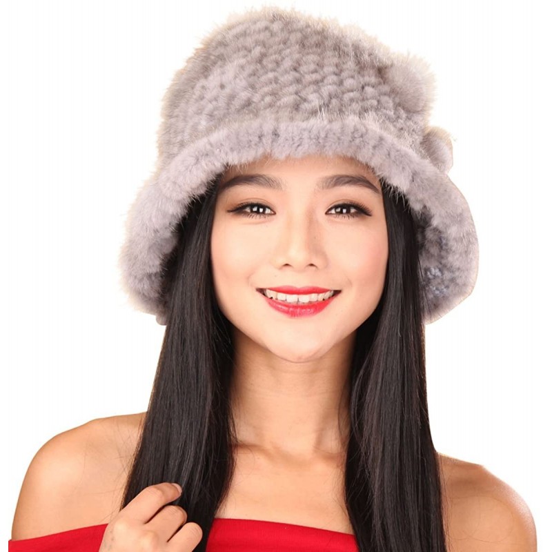 Bucket Hats Women's Mink Fur Floppy Hats Multicolor - Sapphire - CN11MB72ZHX $66.40