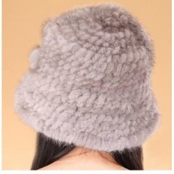 Bucket Hats Women's Mink Fur Floppy Hats Multicolor - Sapphire - CN11MB72ZHX $66.40
