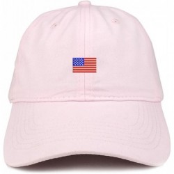 Baseball Caps US American Flag Small Embroidered Dad Hat Patriotic Cap - Light Pink - CG185HQOQE4 $38.97