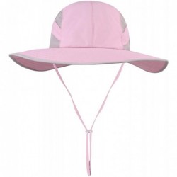 Sun Hats Sun Hats for Women Wide Brim Sun Protection Boonie Hat Cap with Ponytail Hole - Pink - CF18WKE0KYC $33.90