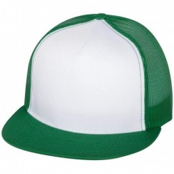 Baseball Caps Flexfit 6006-6006T-6006W 5 Panel Classic Trucker Snapback Hat Cap - Kelly/ White/ Kelly - CE12D6Q7IDD $14.49
