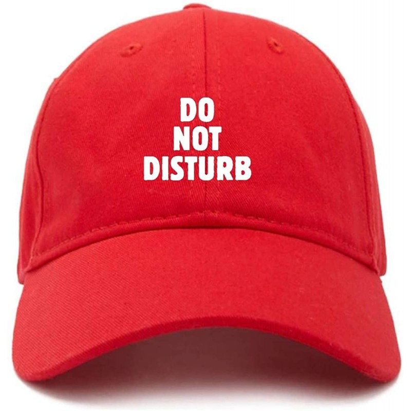 Baseball Caps Do Not Disturb Baseball Cap Embroidered Cotton Adjustable Dad Hat - Red - CT18YZCQIQ4 $29.34