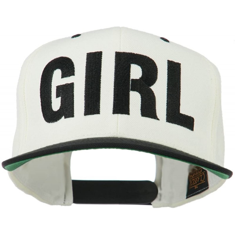 Baseball Caps Flat Bill Hip Hop Casual Girl Embroidered Cap - Natural Black - C111KCHJMST $37.86