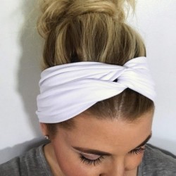 Headbands 4 Pack Turban Headbands for Women Hair Vintage Flower Printed Cross Elastic Head Wrap - CC18Q79T026 $25.27