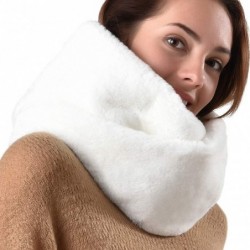 Sun Hats Women Faux Fur Infinity Scarf Soft Winter Warm Neck Warmer Scarfs - White - C118IRG2W8Y $14.36