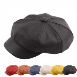 Newsboy Caps Unisex Vintage Newsboy Cabbie Painter Cap Winter Beret Visor Hat (Brown) - Brown - CG18IKYUYCE $14.66