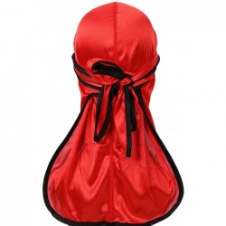 Bucket Hats Unisex Silky Durag Extra Long-Tail Headwraps Pirate Cap Turban Hat Fashionable - Red - CJ18R3LA8AO $15.95