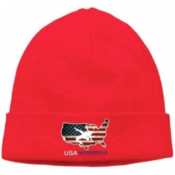 Skullies & Beanies Fashion Woolen Cap for Mens and Womens- USA Wrestling Beanie Hat - Red - CU18NHQMQ7D $26.55