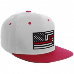 Baseball Caps USA Redesign Flag Thin Blue Red Line Support American Servicemen Snapback Hat - Thin Red Line - White Red Cap -...
