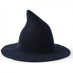 Skullies & Beanies Knitted Wool Hat- Witch Hat for Christmas Cosplay Make up and Daily - Blue - CA18YGGDQMS $31.67