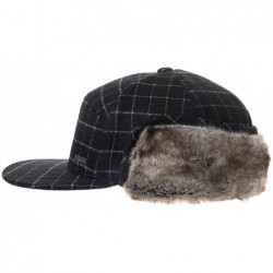 Newsboy Caps Mens Womens Winter Wool Baseball Cap with Ear Flaps Faux Fur Earflap Trapper Hunting Hat for Cold Weather - CQ18...