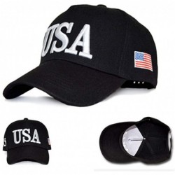 Baseball Caps Keep America Great Hat Donald Trump President 2020 Slogan with USA Flag Cap Adjustable Baseball Cap - Usa Black...