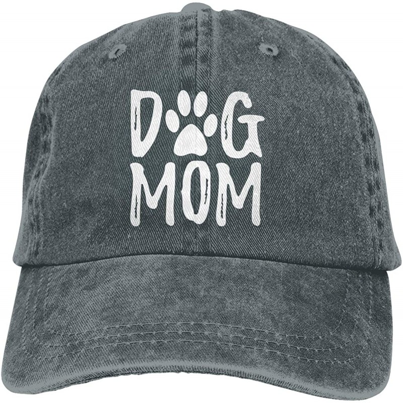 Baseball Caps Denim Fabric Adjustable Dog Mom Hat Fashion Distressed Baseball Cap for Women - Deep Heather - CJ18R3EIZER $18.71