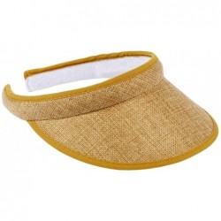 Sun Hats Women Hats Summer Sun UV Protection Visor Wide Brim Clip on Beach Pool Golf Cap for Girls - Khaki - CG18SDXZ4QW $18.38