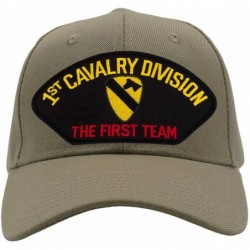 Baseball Caps 1st Cavalry Division Hat - The First Team/Ballcap Adjustable One Size Fits Most - Tan/Khaki - CU18QXI0X0E $51.22