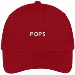 Baseball Caps Pops Embroidered Cap Premium Cotton Dad Hat - Red - C11838Y7GM6 $33.38