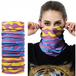 Balaclavas Seamless Face Mask Silk Fabric Headwear Headband Neck Gaiter Multifunctional - Purple & Yellow & Blue - C0197SMGXZ...