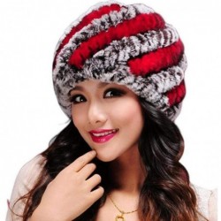 Skullies & Beanies Hats for Women Winter Adorable Oversized Soft Faux Fur Warm Hats Thick Caps - Red - C418L45W28T $23.27