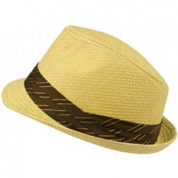 Fedoras Men's Light Cool Summer Spring Fedora Trilby Pleat Band Hat Natural - CR118L4FERN $14.65