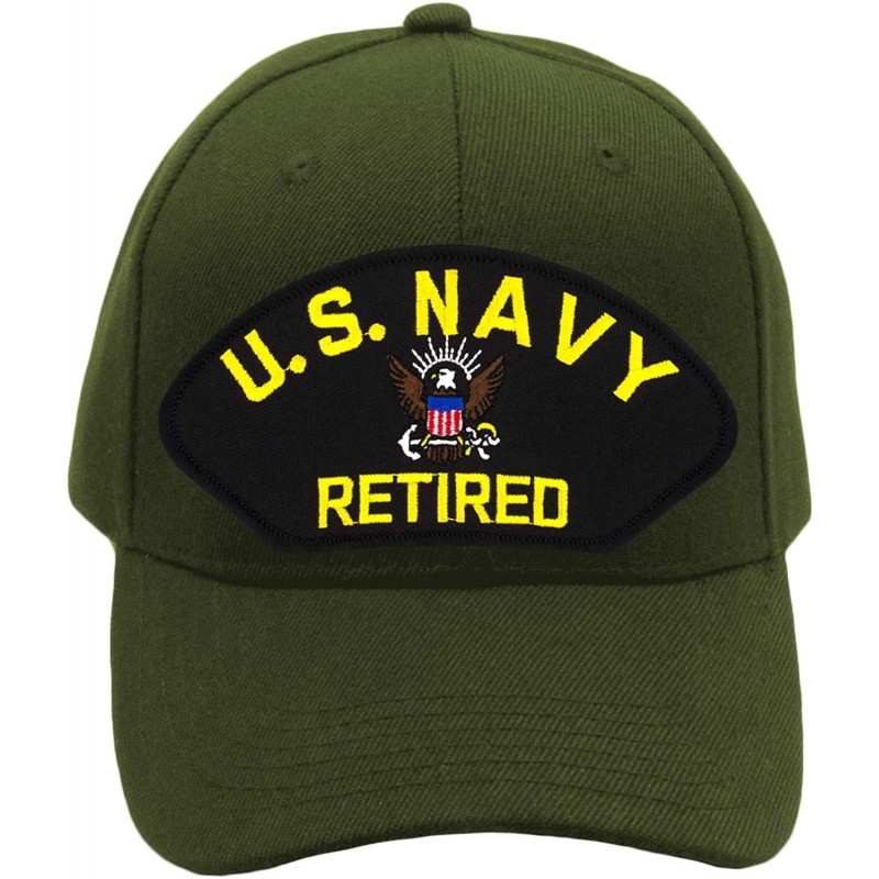 Baseball Caps US Navy Retired Hat/Ballcap Adjustable One Size Fits Most - Olive Green - CQ18IIH3ZD9 $32.99