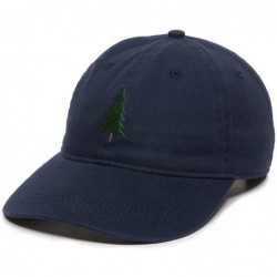 Baseball Caps Evergreen Tree Embroidered Dad Hat - Adjustable Polo Style Cap for Men & Women - Navy - C318LZZ3HI5 $28.26