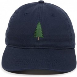 Baseball Caps Evergreen Tree Embroidered Dad Hat - Adjustable Polo Style Cap for Men & Women - Navy - C318LZZ3HI5 $20.93