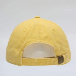 Baseball Caps Vintage Washed Dyed Cotton Twill Low Profile Adjustable Baseball Cap - Yellow - C412EFFZMAJ $16.39