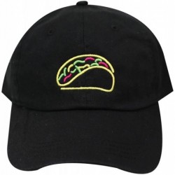 Baseball Caps Taco Emoji Cotton Baseball Cap Dad Hats - Neon Sign Black - CL185DQEKO0 $15.89