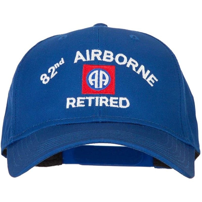 Baseball Caps US Army 82nd Airborne Retired Logo Embroidered Solid Cotton Pro Style Cap - Royal - CW18WQRZZUL $45.71