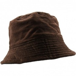 Bucket Hats Ladies Suede/Corduroy Reversible Bucket - Black/Brown - CN125A3HGAX $20.74
