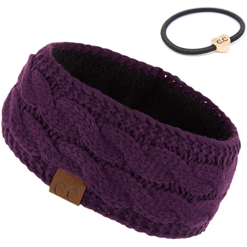 Cold Weather Headbands Winter Fuzzy Fleece Lined Thick Knitted Headband Headwrap Earwarmer(HW-20)(HW-33) - C418XHILOAT $15.53